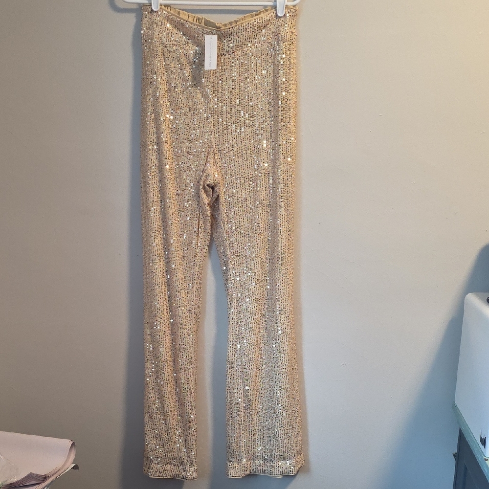 New York & Company Gold Sequin Pants